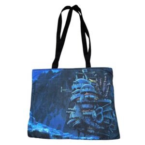 Howl's Moving Castle upcycled tote bag